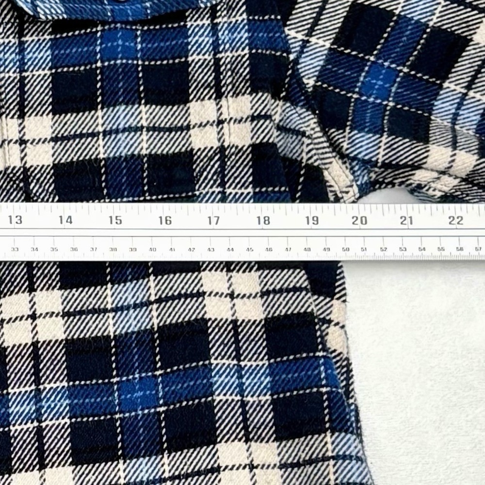 Orvis Classic Collection Mens Plaid Flannel Shirt Button Up M Blue Black White - Picture 8 of 10